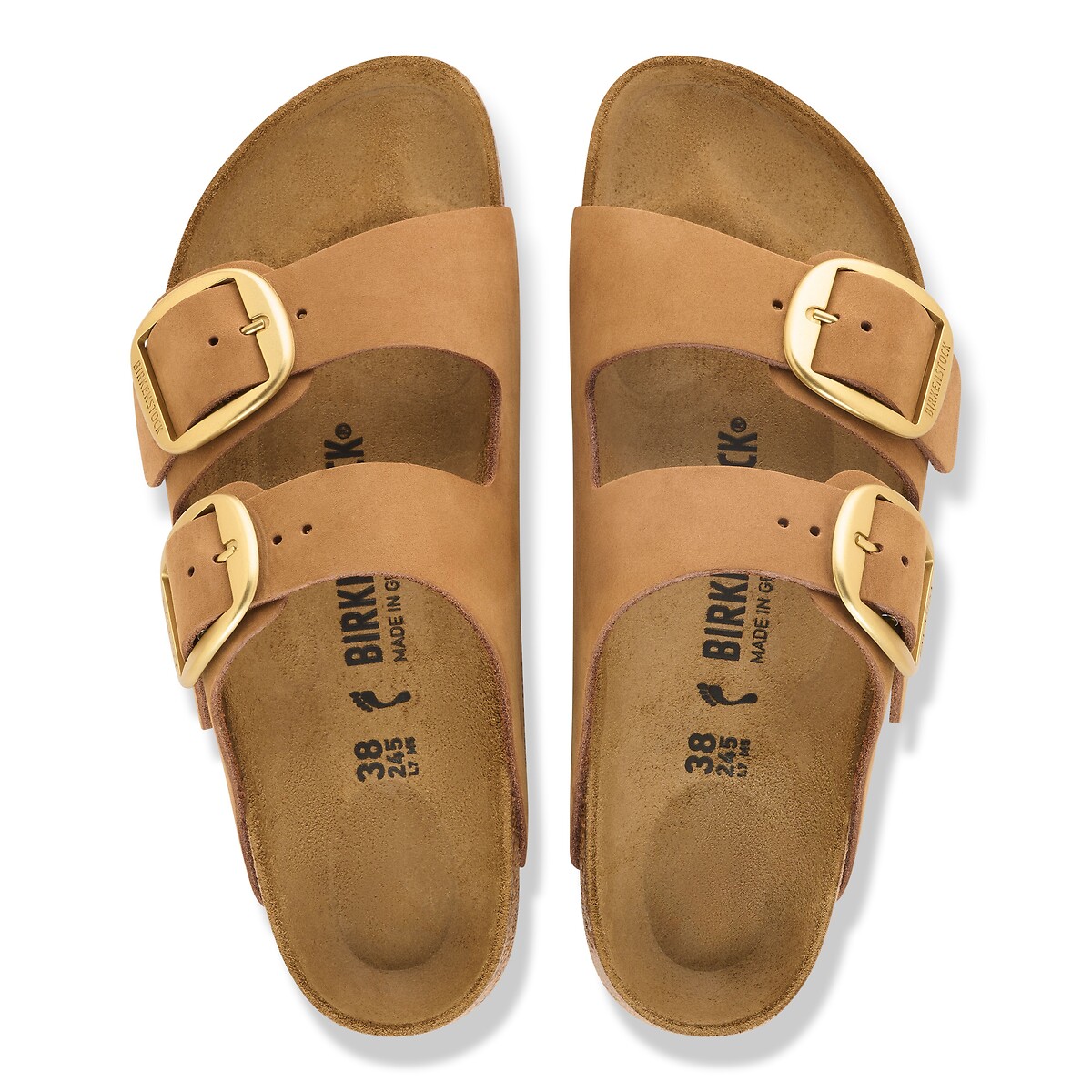 Mules double bride, ARIZONA BIG BUCKLE camel, BIRKENSTOCK