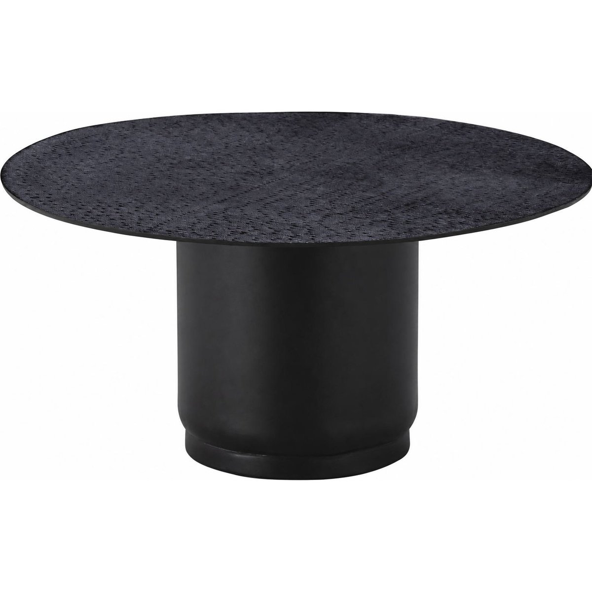 Table basse ronde métal, Plateau texturé bronze noirâtre, RECOLLECTION