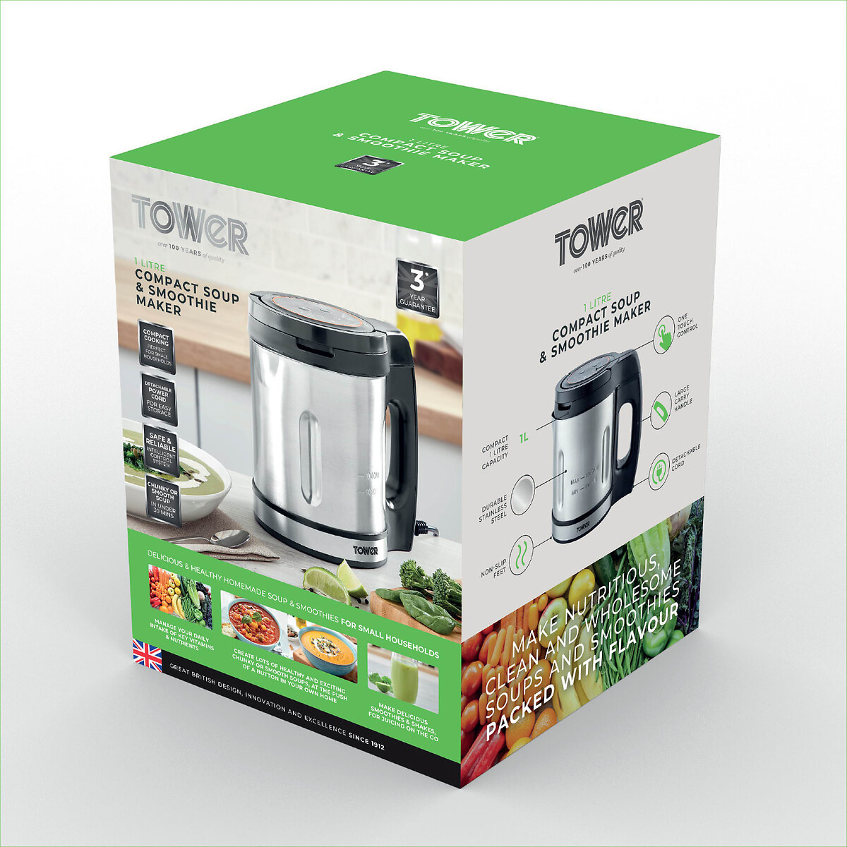 1L Soup Maker - T12056 silver-coloured, TOWER