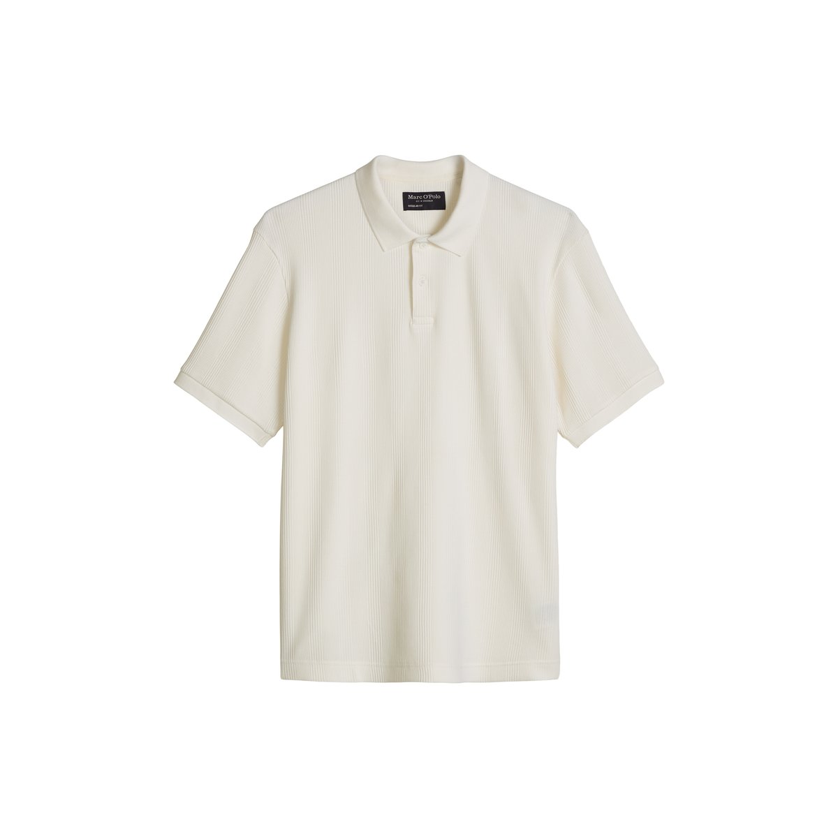 Polo en jersey côtelé, coupe classique en pur coton biologique blanc, MARC O'POLO
