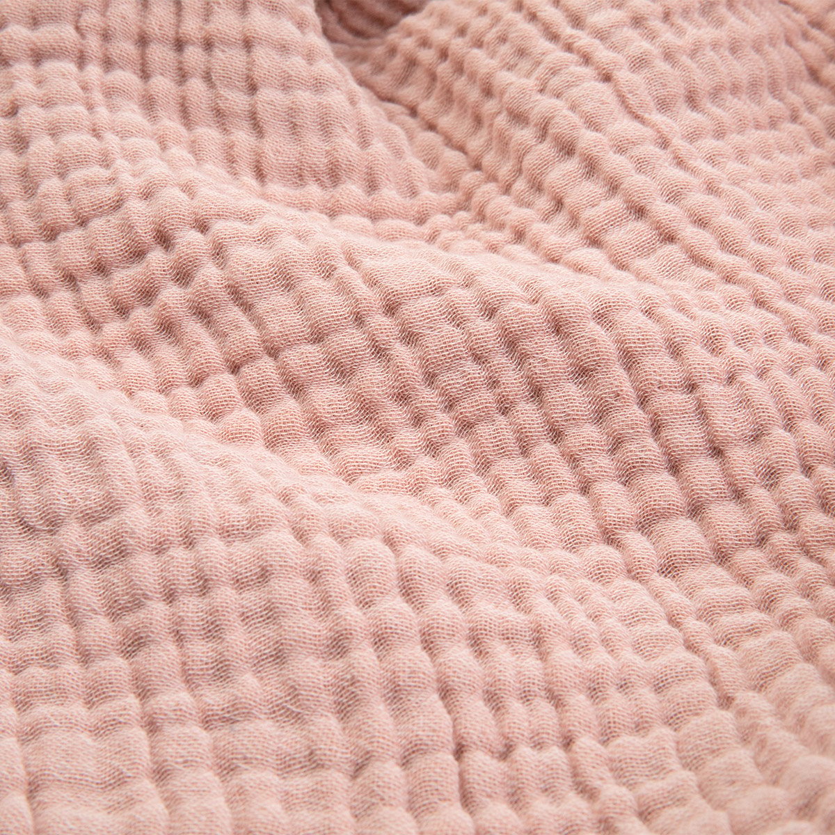 Plaid en gaze de coton bleu, CYCLADES pralin, DESFORGES