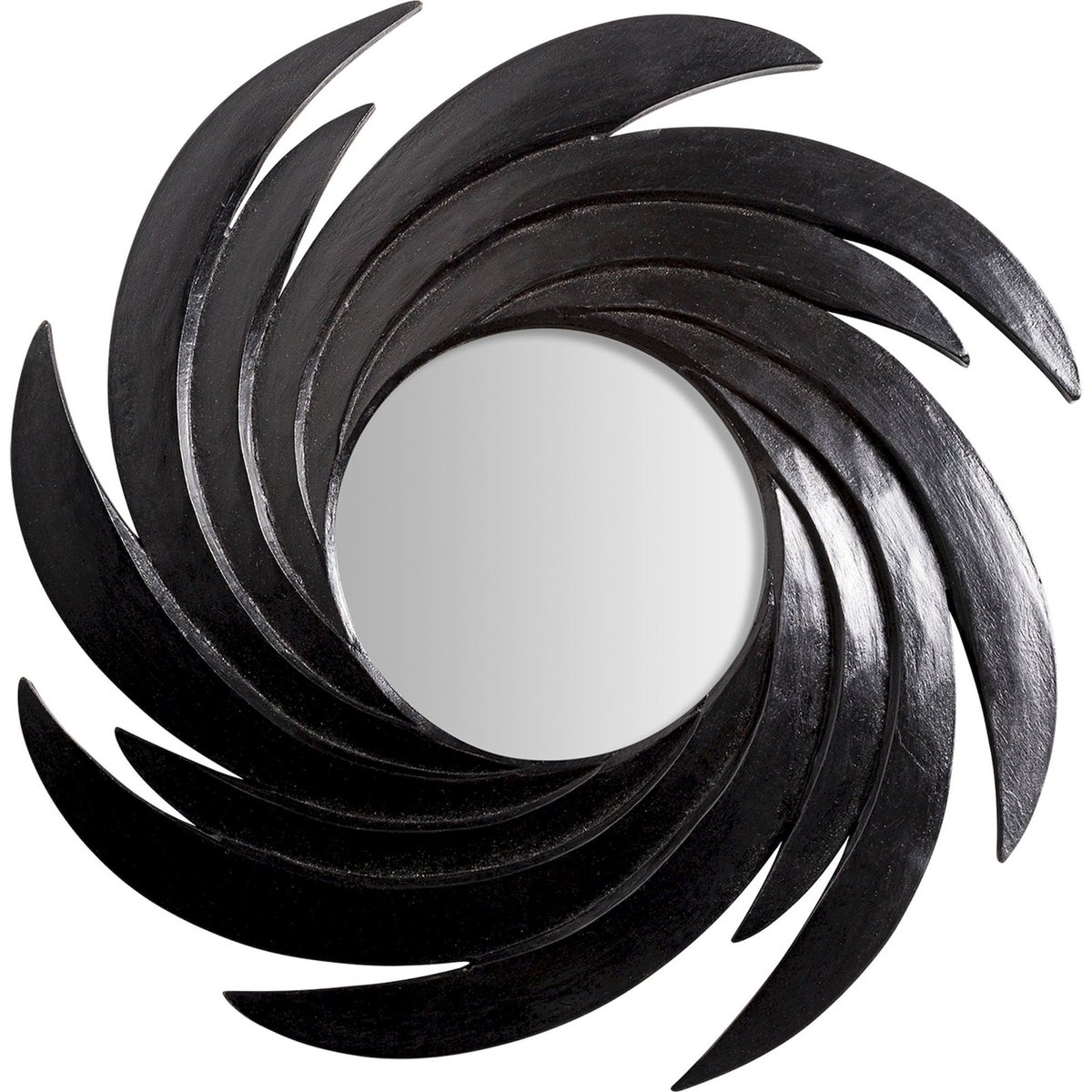 Miroir mural en bois d'acacia style art déco noir bois naturel, RECOLLECTION