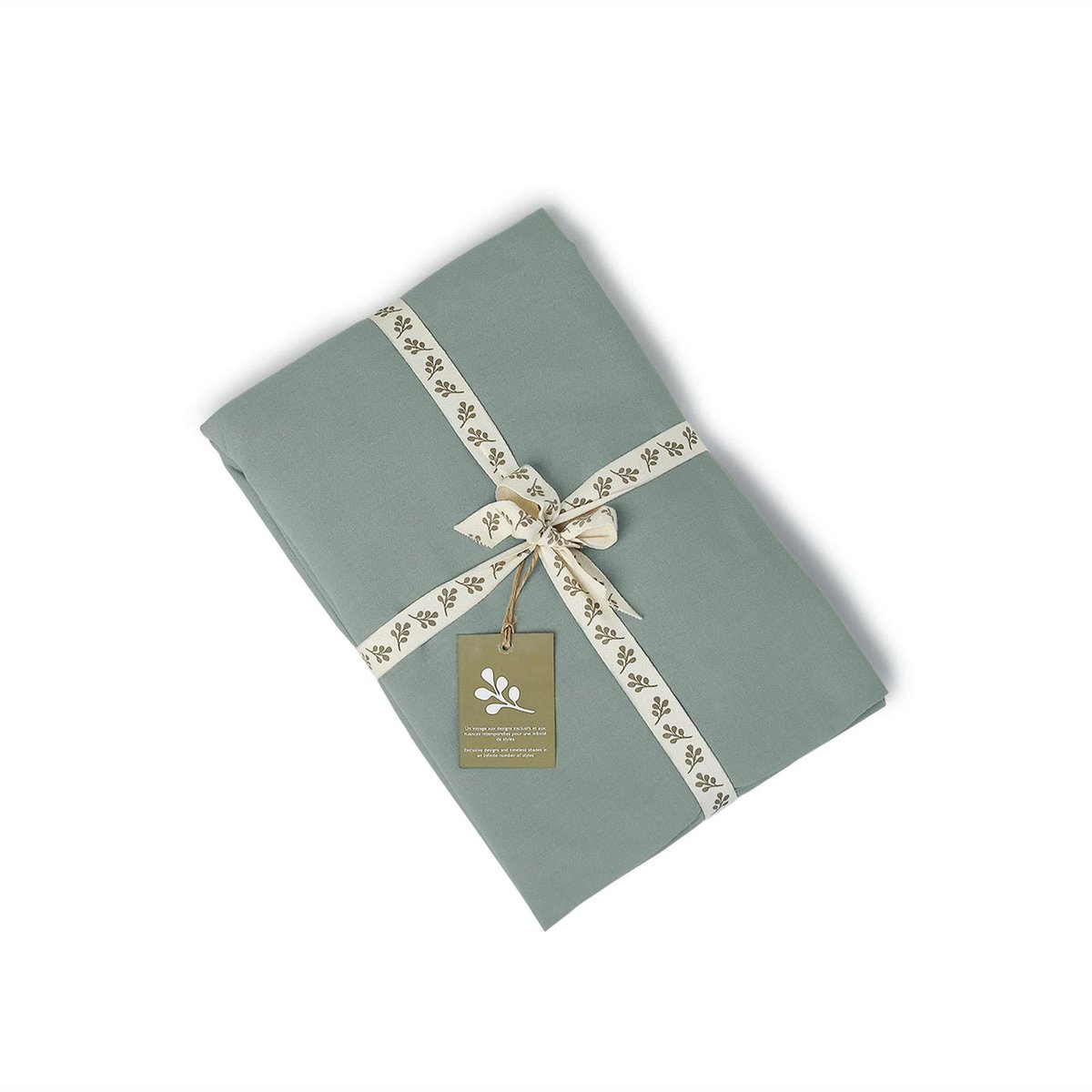 Drap housse coton lavé LUNA vert céladon, FEBRONIE