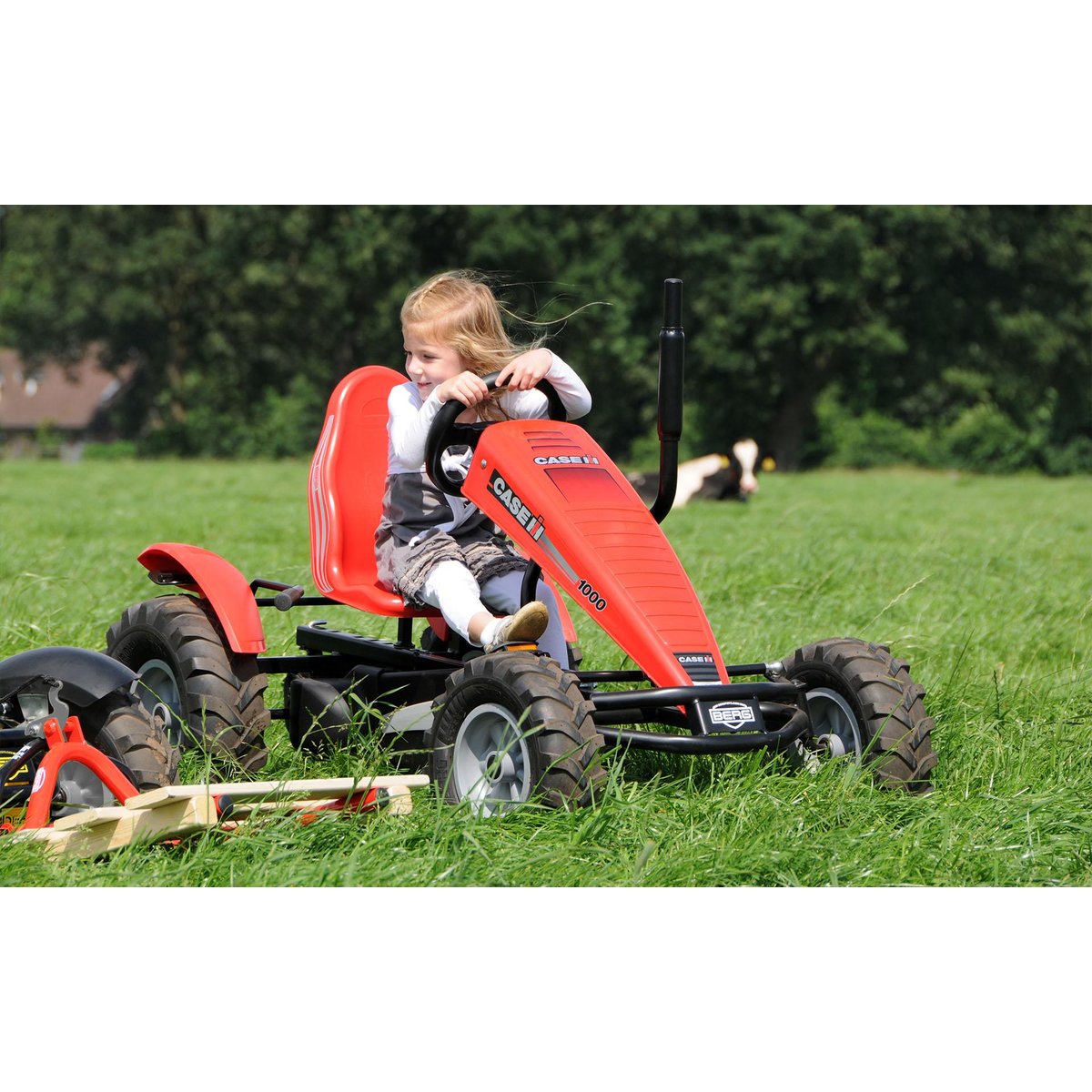 Kart à pédale tracteur XL Case IH BFR rouge, BERG TOYS