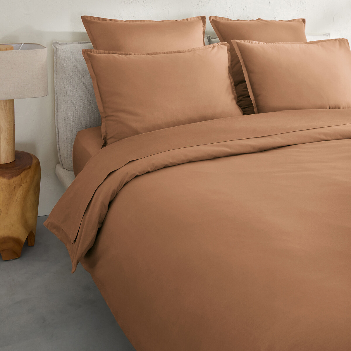 Housse de couette en satin de coton lavé 200 fils, SARIA désert, AM.PM