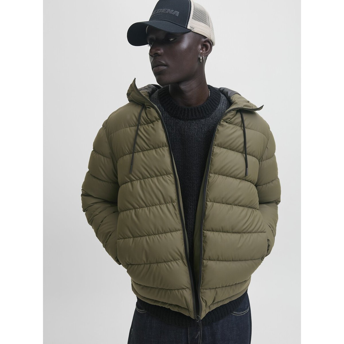 Piumino trapuntato verde kaki, JACK & JONES