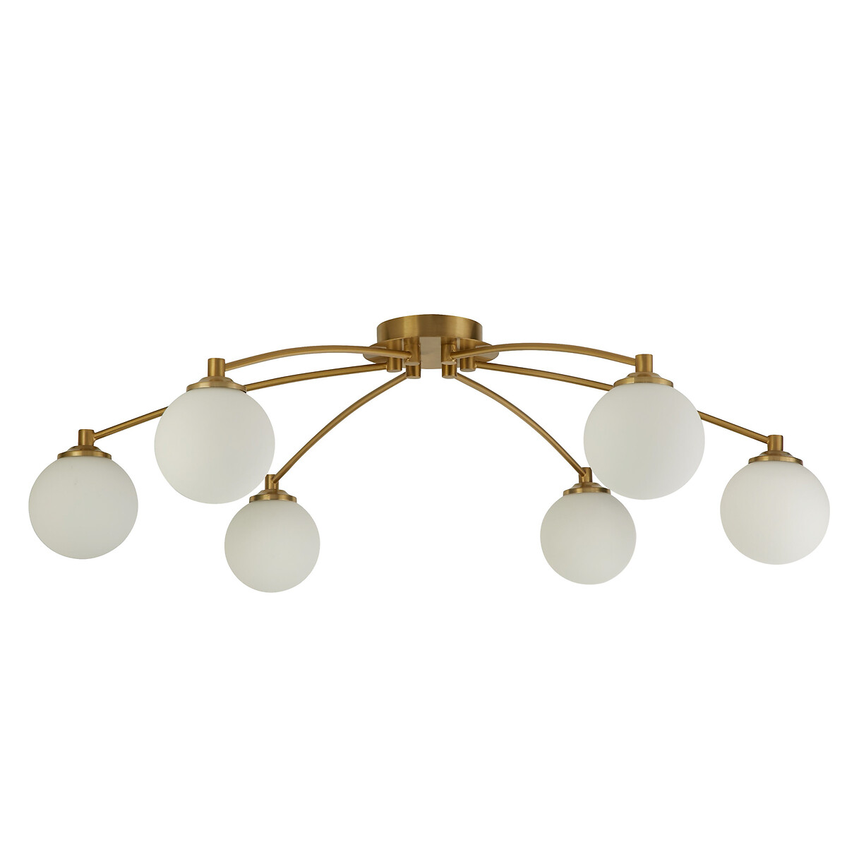 Kolding 6-Light Opal and Brass Semi-Flush Ceiling Light white, SO'HOME