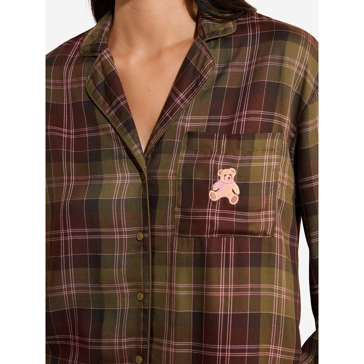 Chemise de pyjama à carreaux HYPSOS vert, ETAM
