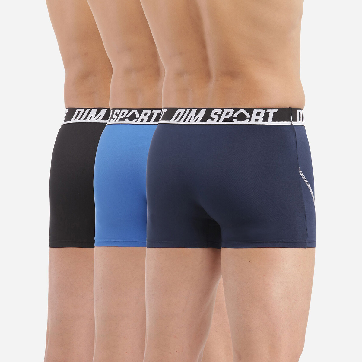3er-Pack Sport-Boxershorts DIM SPORT blau + marine + schwarz, DIM