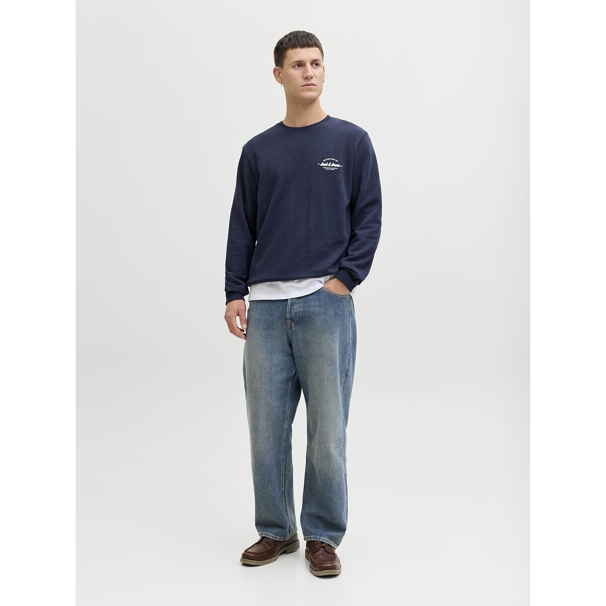 Crew Neck Sweatshirt navy blue, JACK & JONES