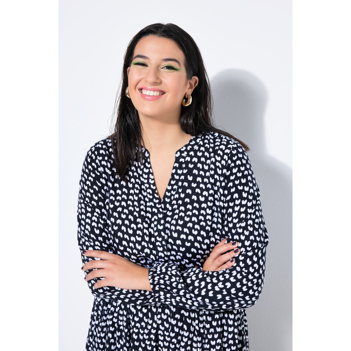 Robe maxi, imprimé noir & blanc, coupe évasée noir, STUDIO UNTOLD