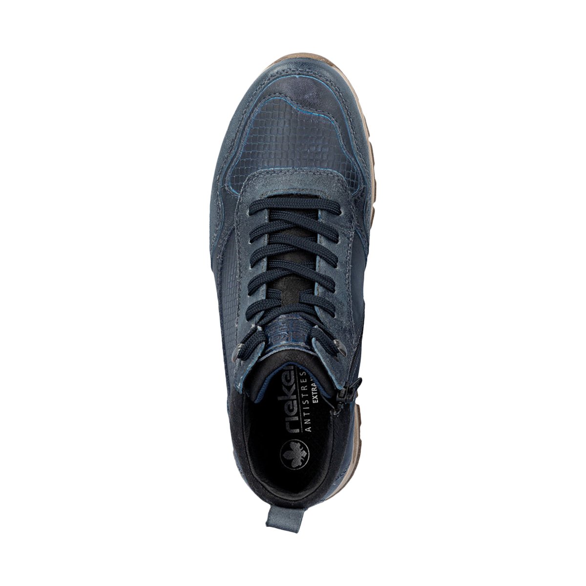 Basket Montante Cuir Kastanie bleu, RIEKER