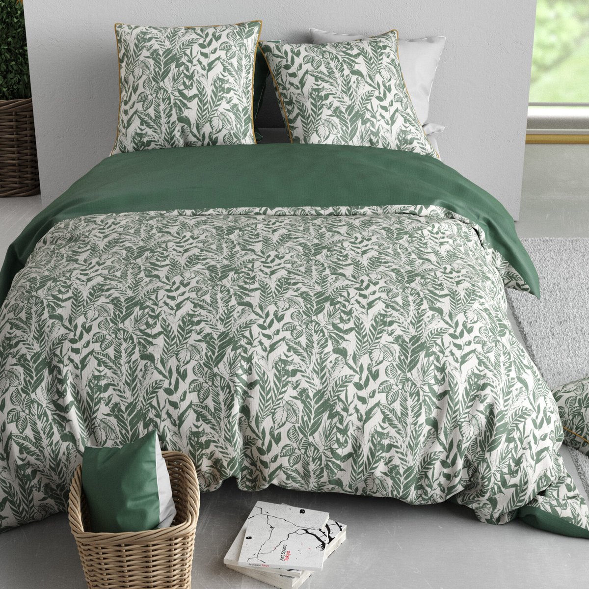 Parure housse de couette en coton, Mangrove blanc, C DESIGN HOME TEXTILE