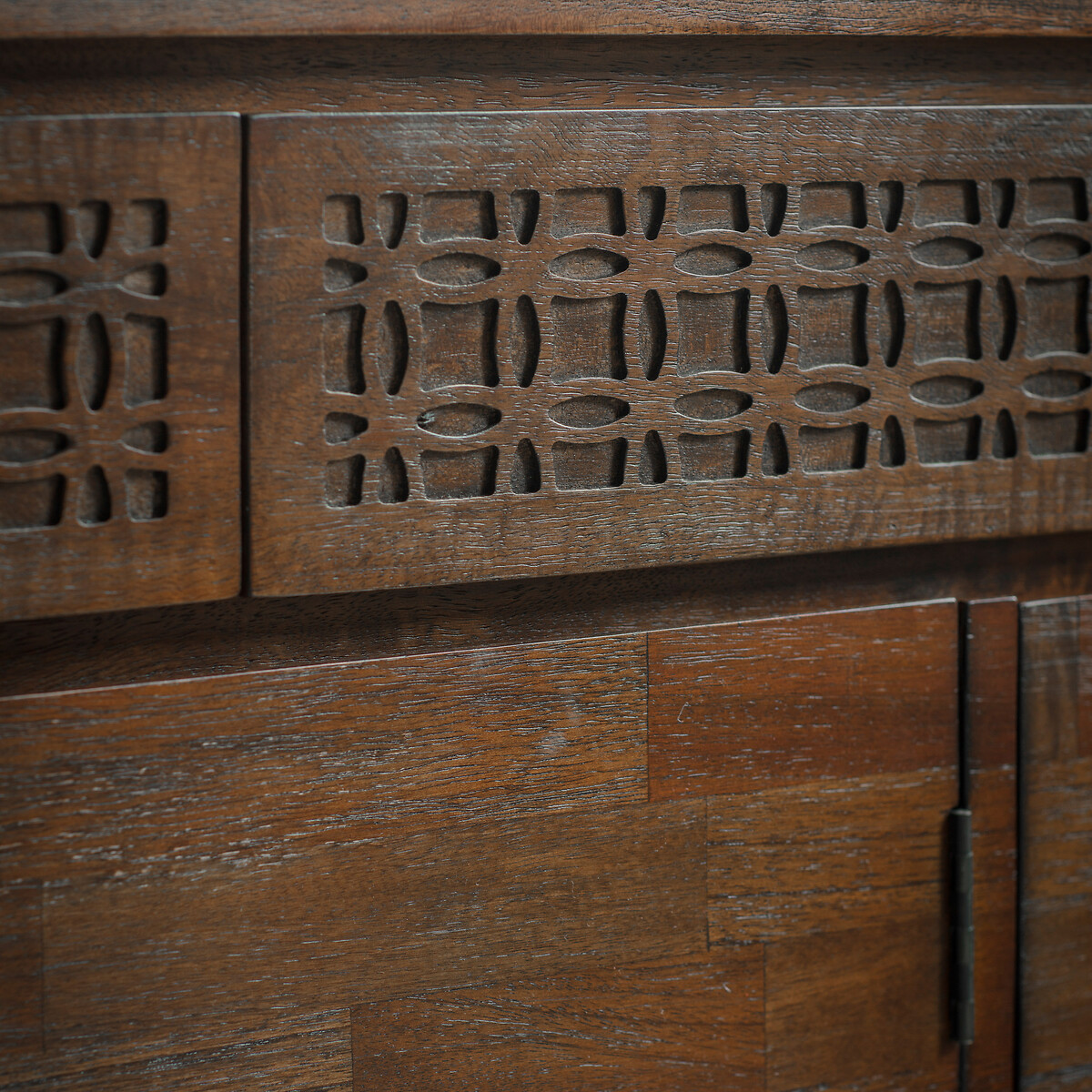 Barauni Boho Mango Wood 3 Door Sideboard brown              , ÉDITÉ