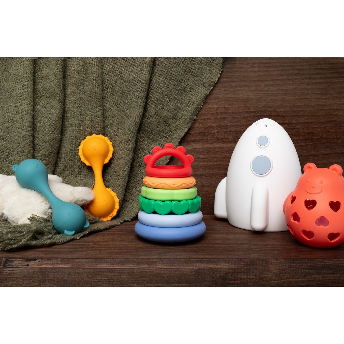 Projecteur lumineux tactile en silicone, Fusée blanc, LITTLE L