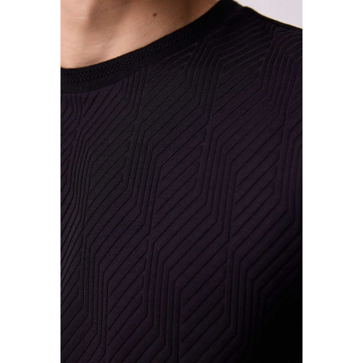 T-shirt élégant texturé noir, NEXT