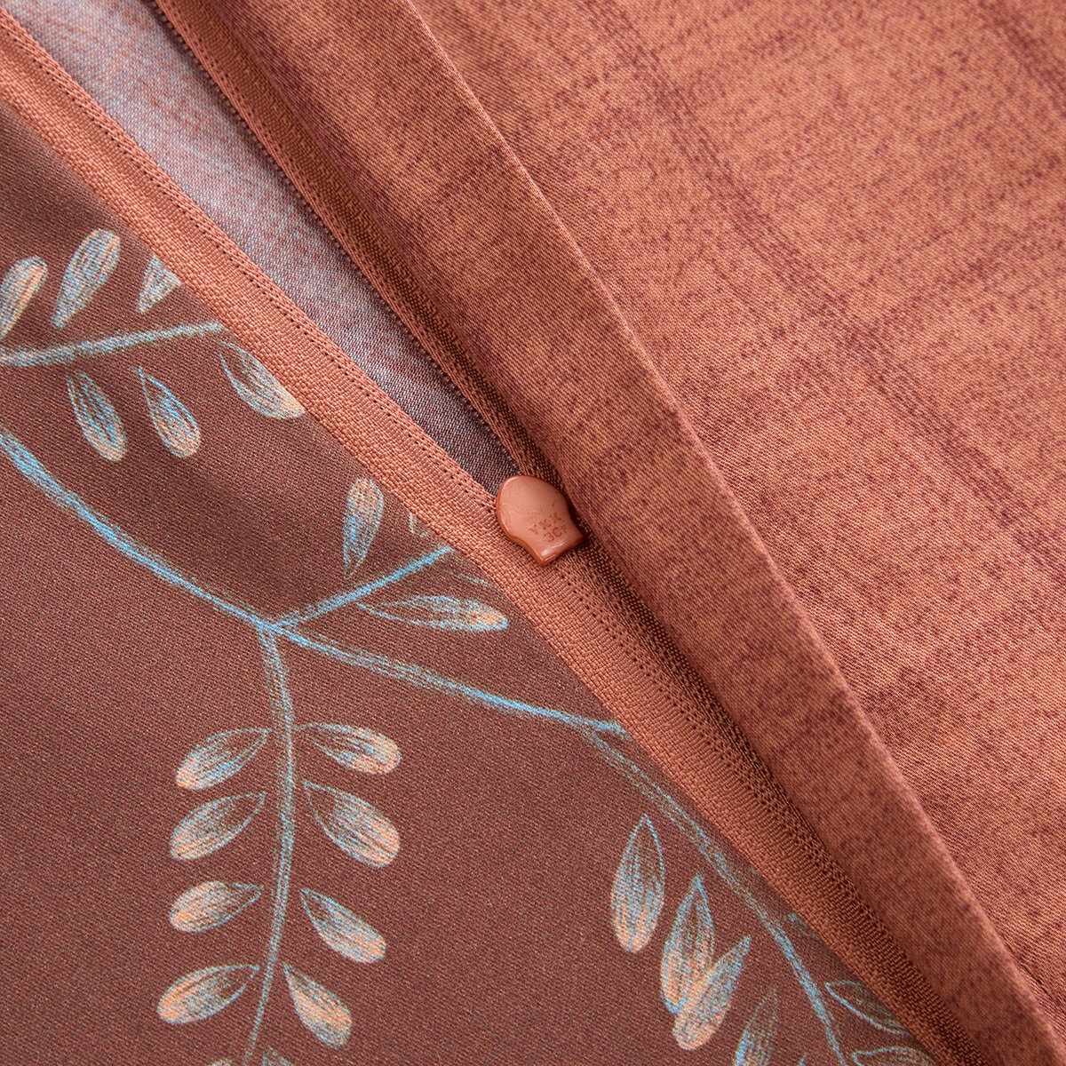 Housse de couette en satin de coton marron, MEAULNES a motif, DESFORGES
