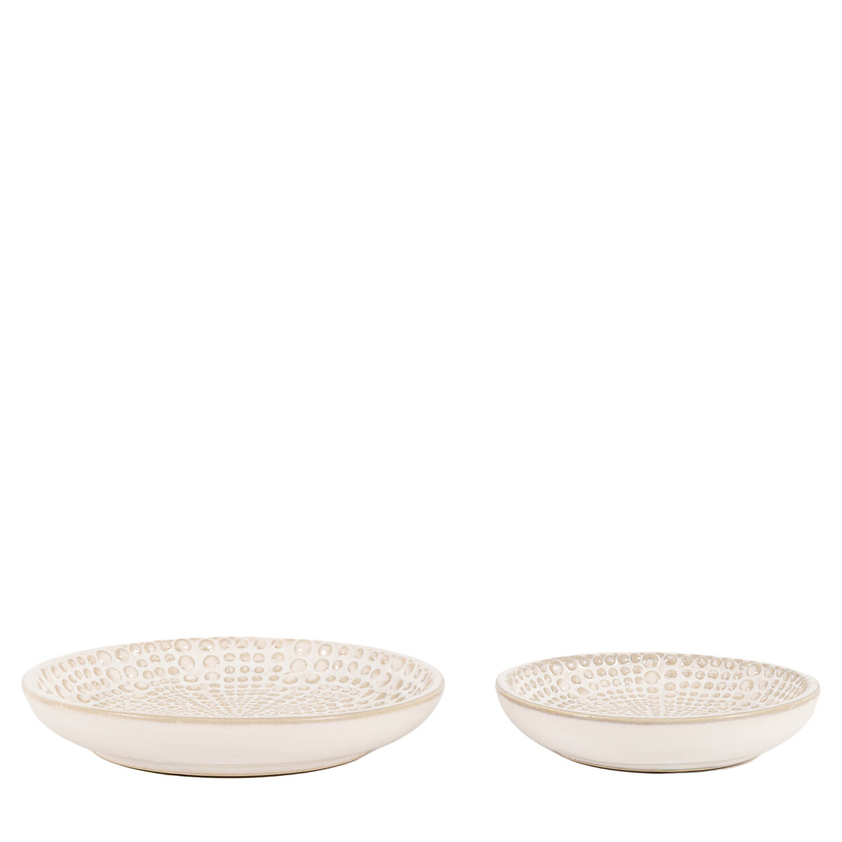Set of 2 Beaded Trinket Dishes white, ÉDITÉ