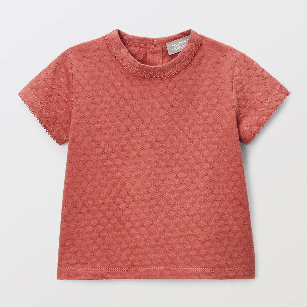 T-shirt manches courtes uni en coton BIO GOTS safran, BOUT'CHOU