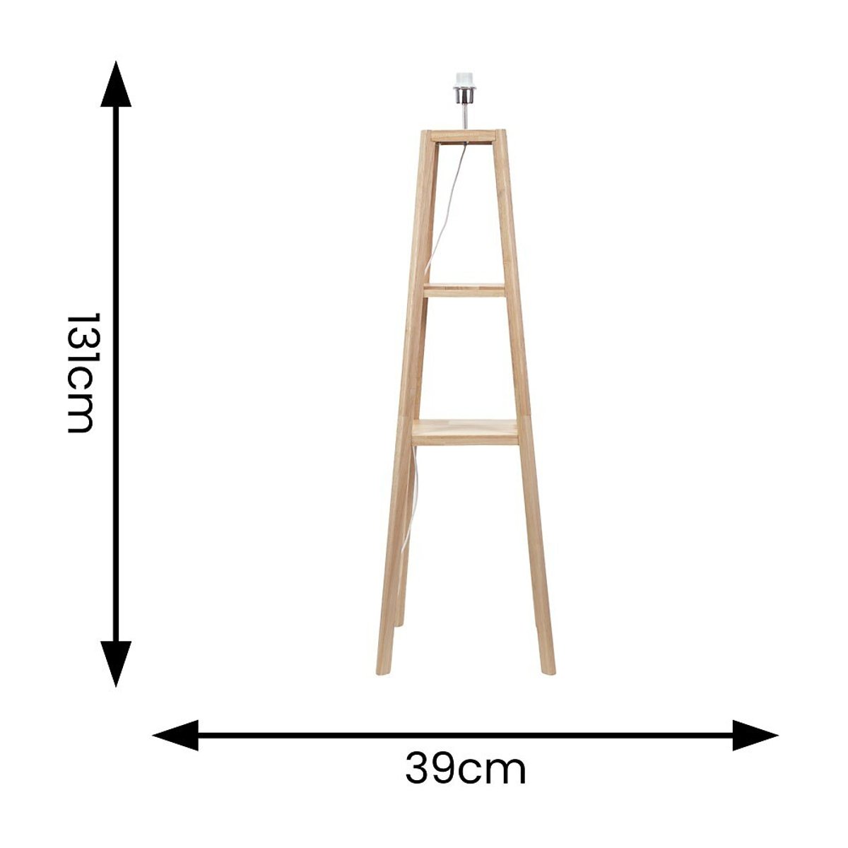 Ward 2-Shelf Floor Lamp Base oak, SO'HOME