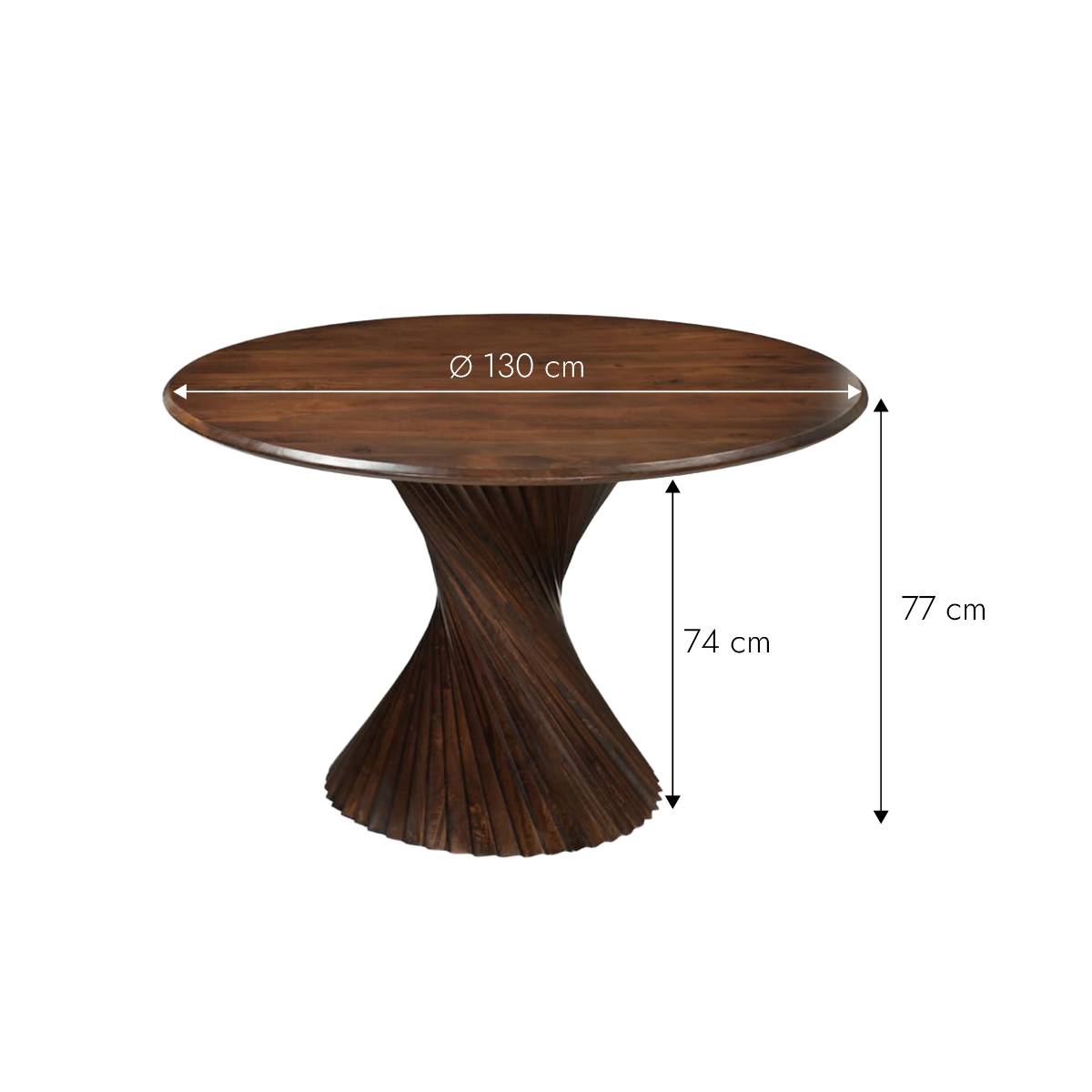 Table à manger en manguier ORELIAN bois foncé, MADE IN MEUBLES