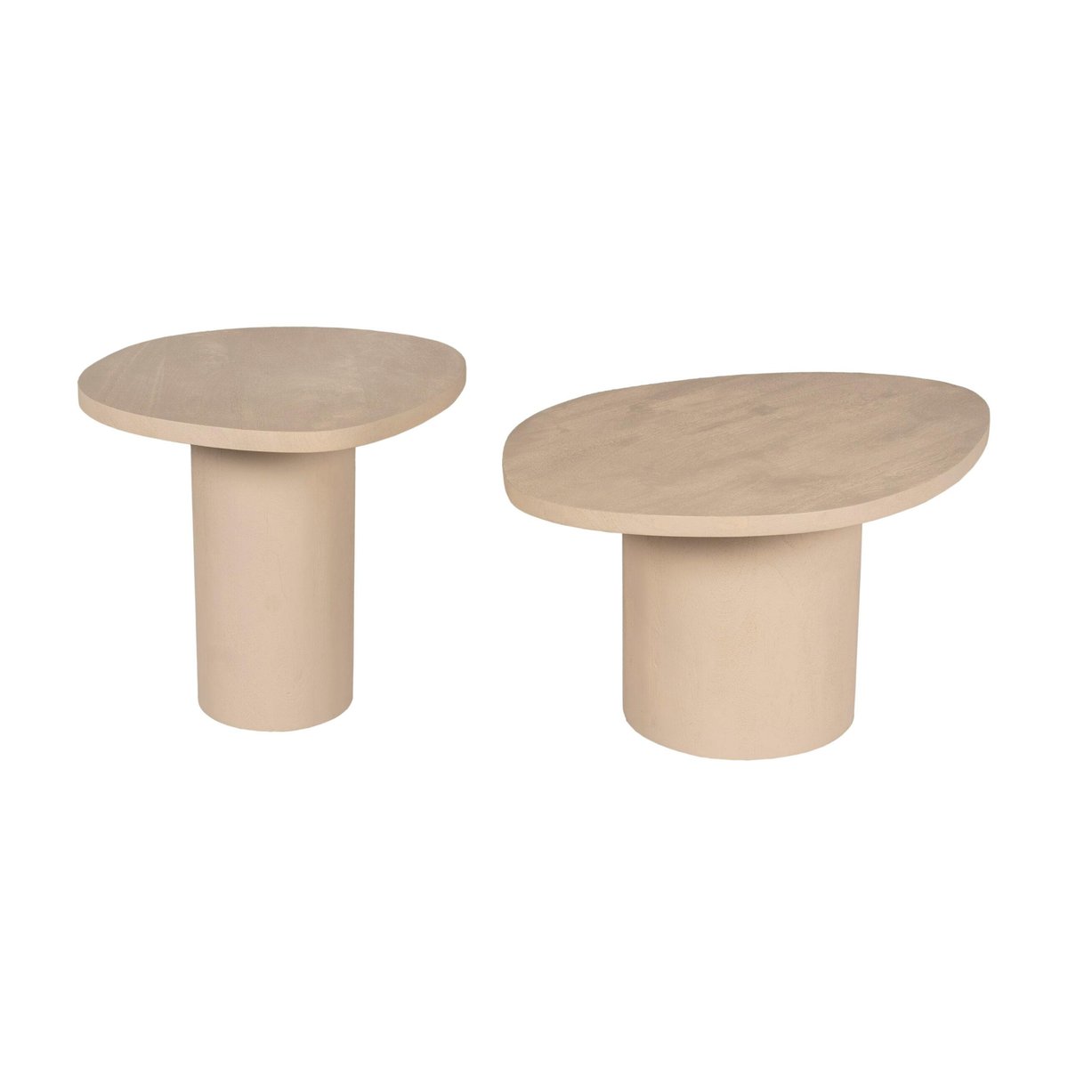 Table basse design organique en bois sable (lot de 2) ALMA beige, PIER IMPORT