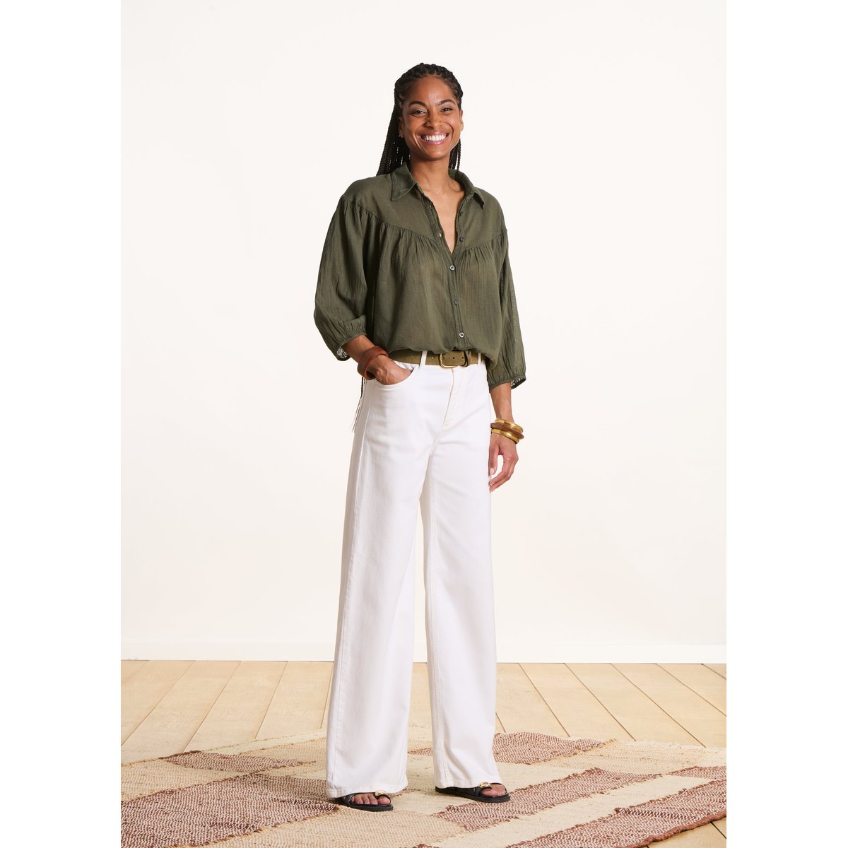 Chemise oversize en voile de coton platane, LA FEE MARABOUTEE