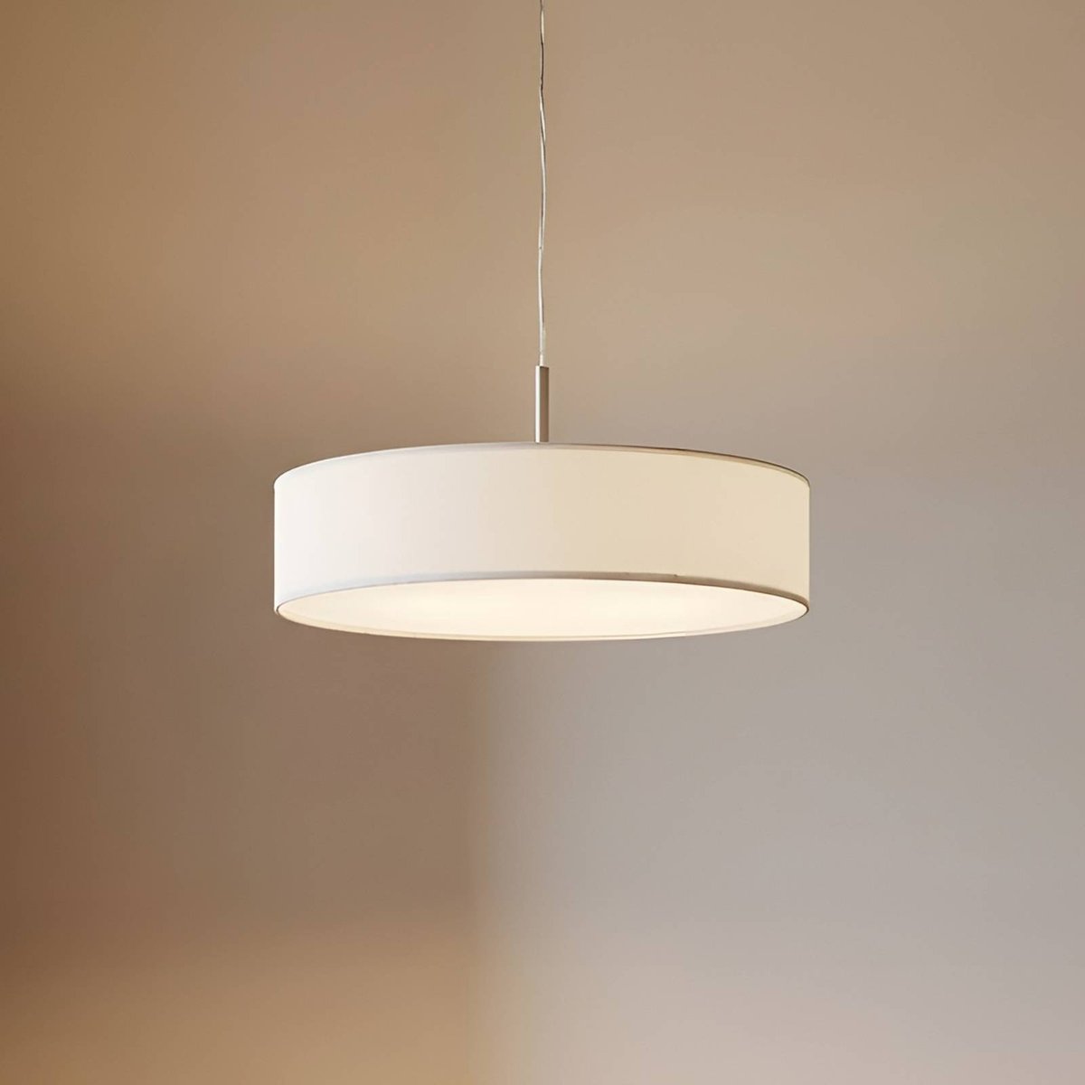 Suspension en textile moderne, Sebatin blanc, nickel mat, LINDBY