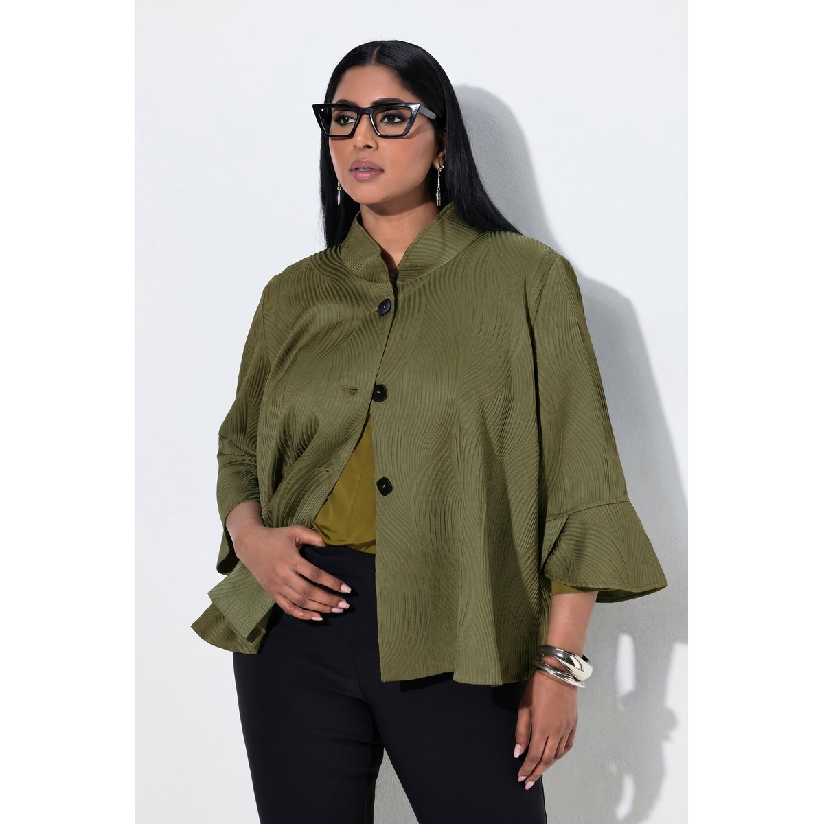 Veste motif vagues kaki foncé, ULLA POPKEN