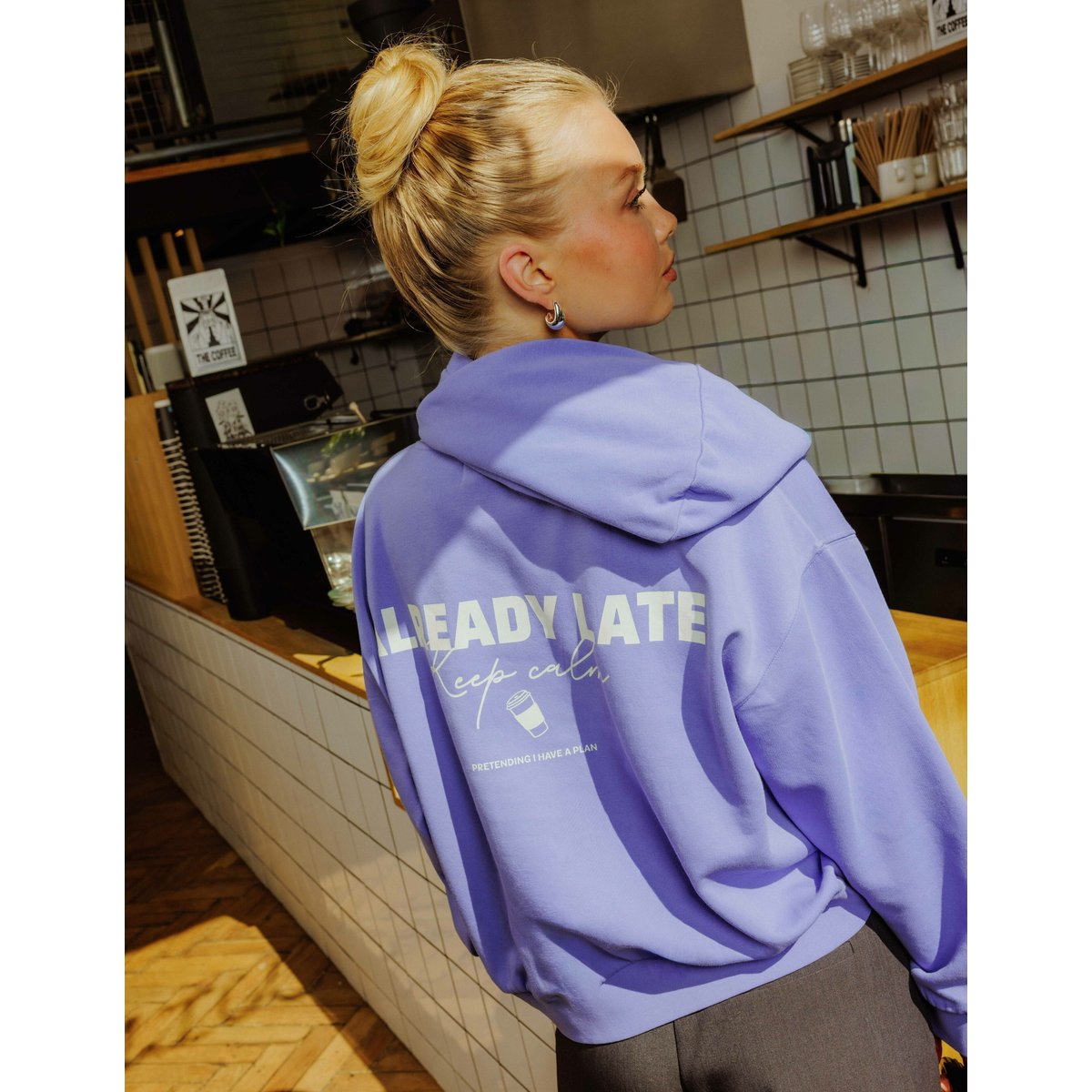 Sweat à capuche imprimé bleu, BZB