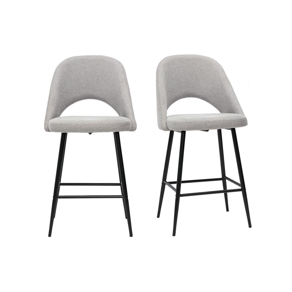 Tabourets de bar en tissu velours côtelé vert kaki H65 cm (lot de 2) COSETTE gris, MILIBOO