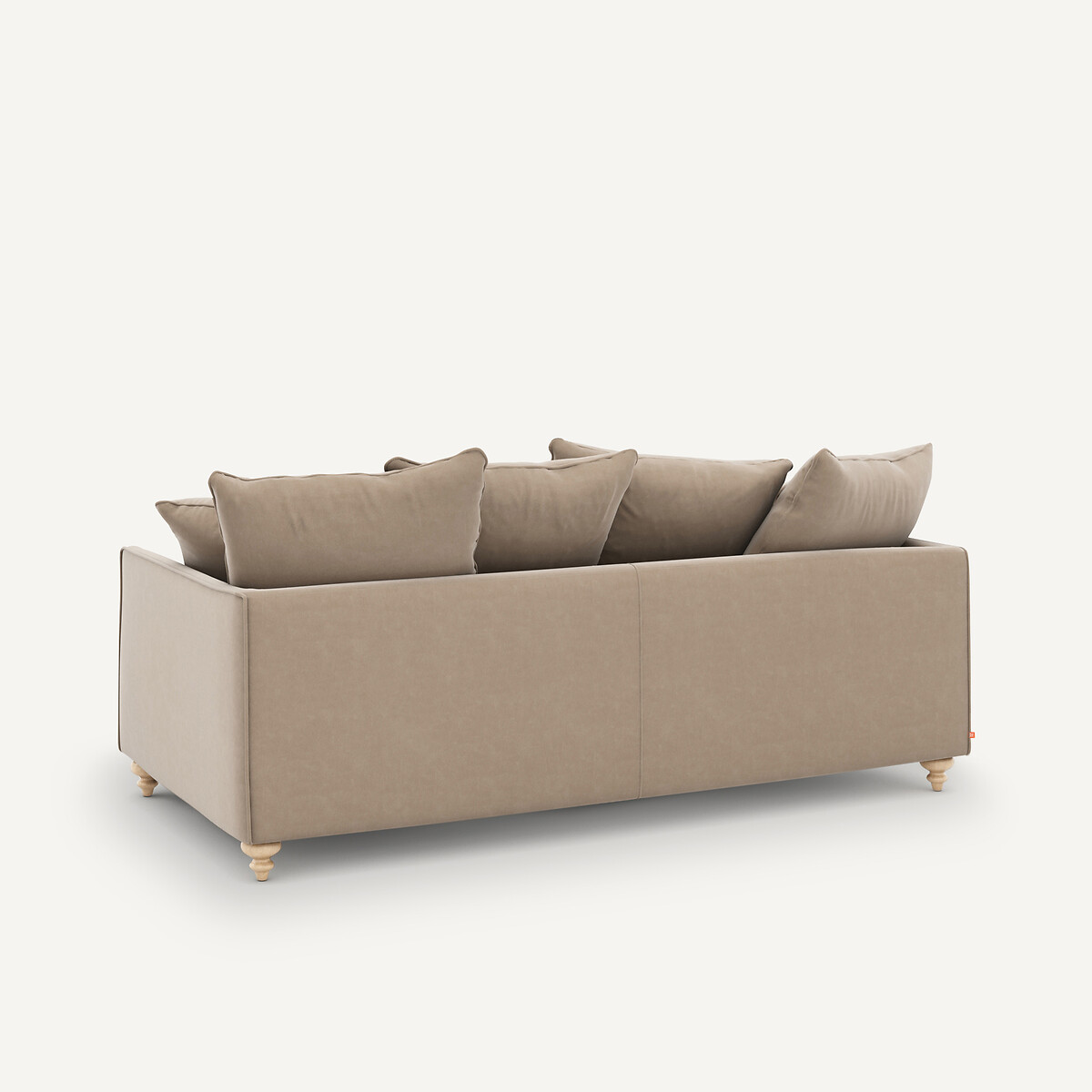 Canapé 3P convertible velours, Lazare beige cendré, AM.PM