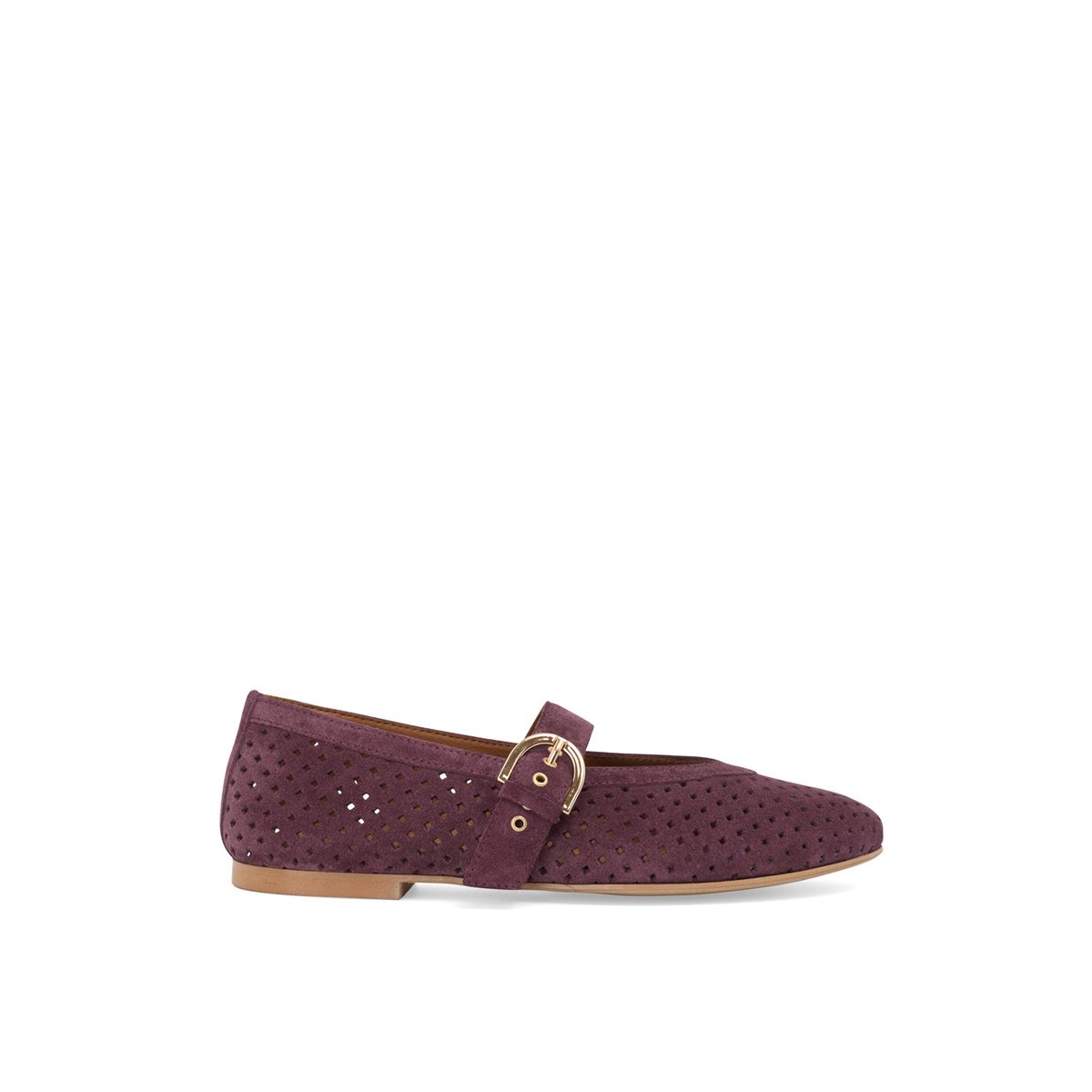 Ballerine en cuir TRIOMPHE prune, MELLOW YELLOW