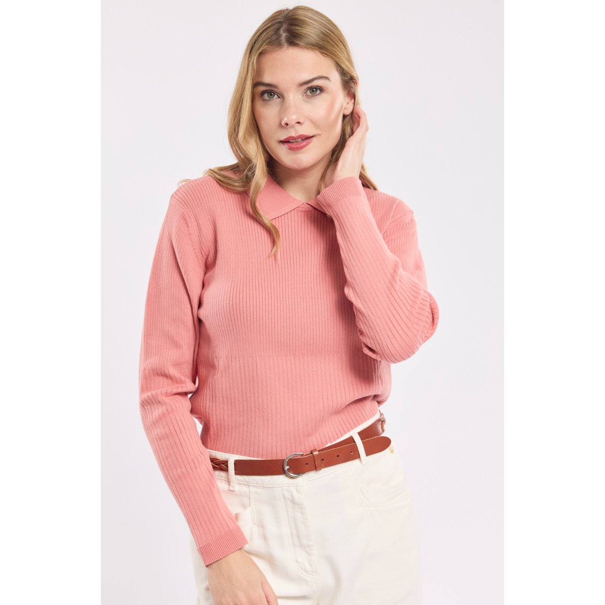 Pull col polo en coton lantana, ARMOR-LUX