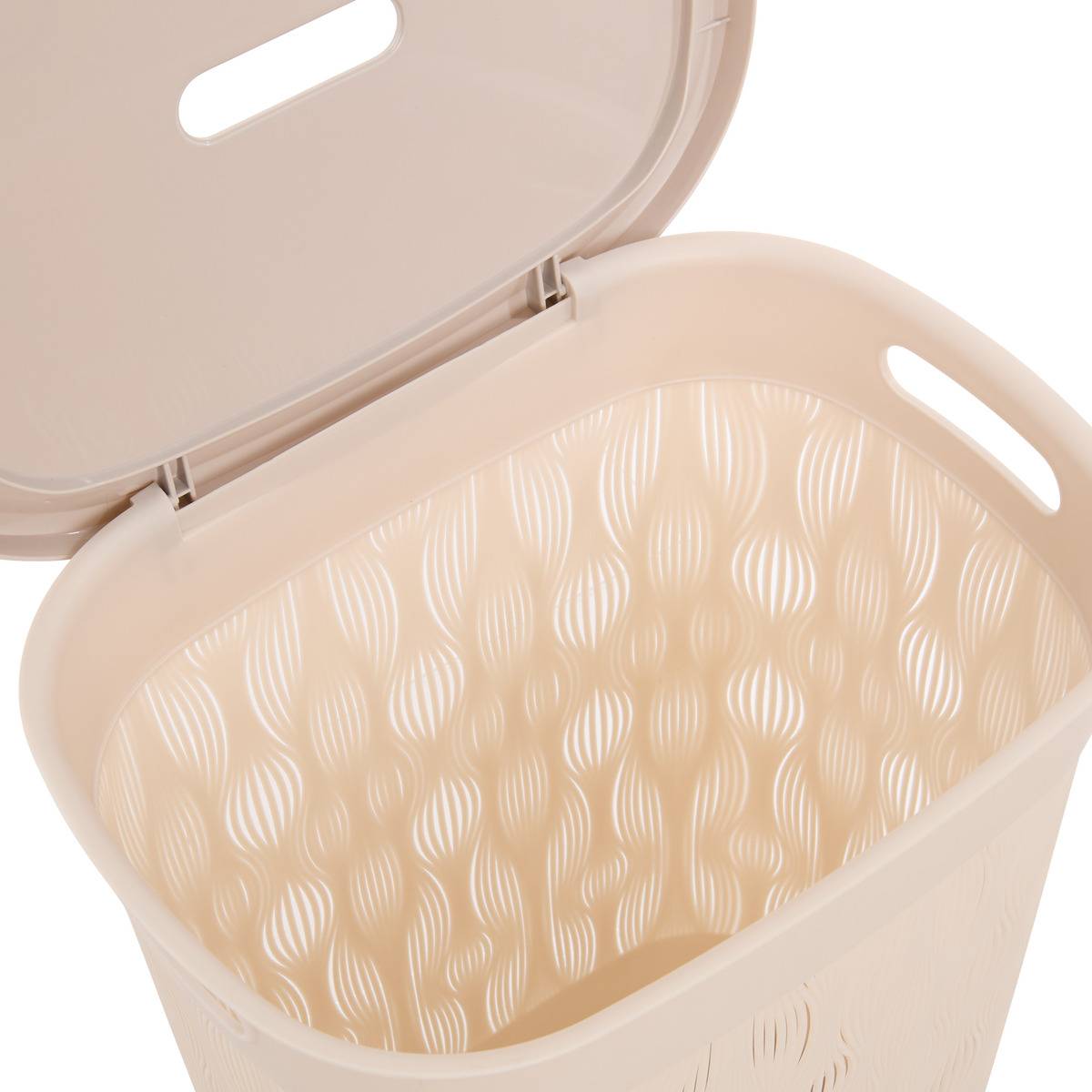 Corbeille à linge 40L avec couvercle LEAF beige, 5FIVE SIMPLY SMART