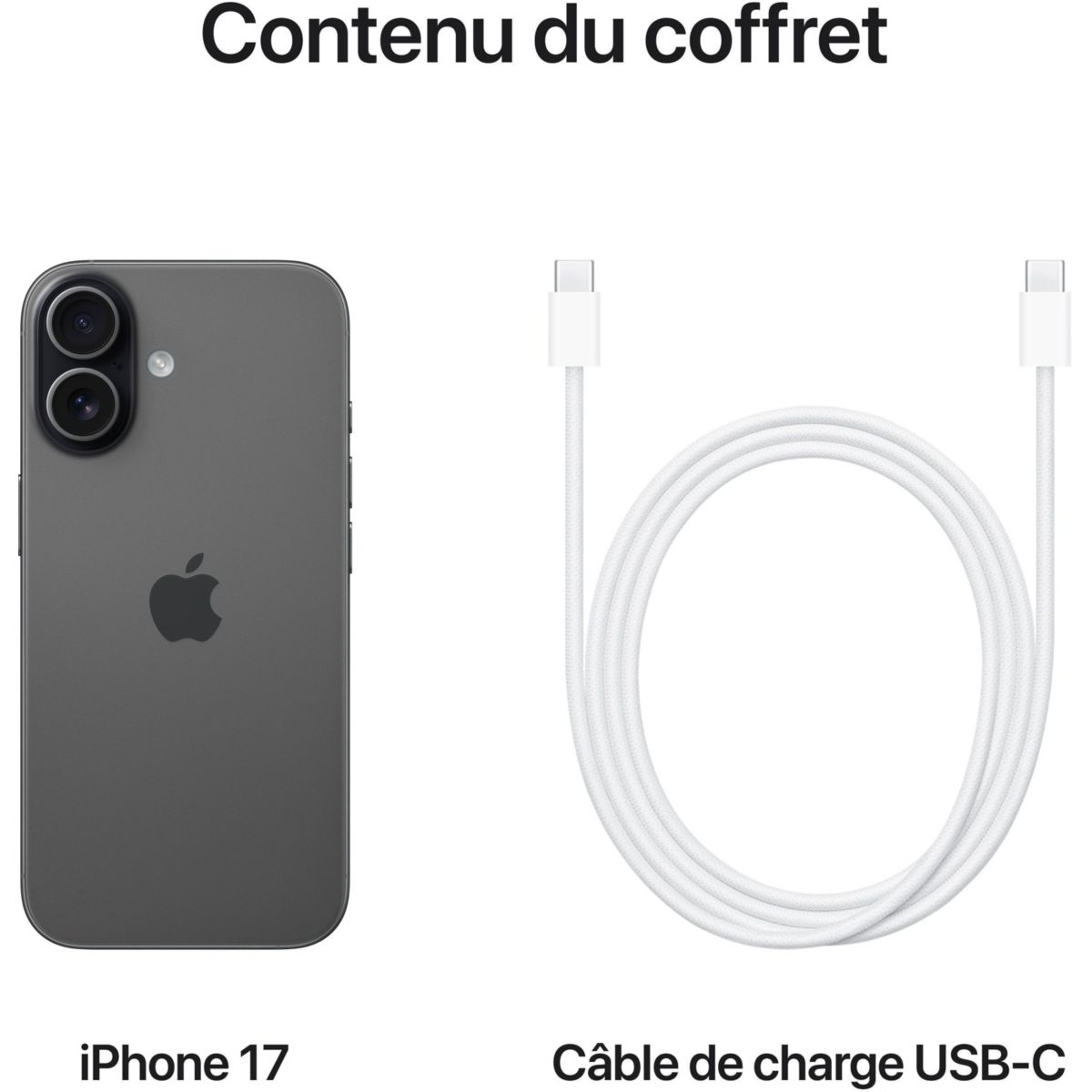 Smartphone iPhone 17 5G 512Go Noir couleur unique, APPLE