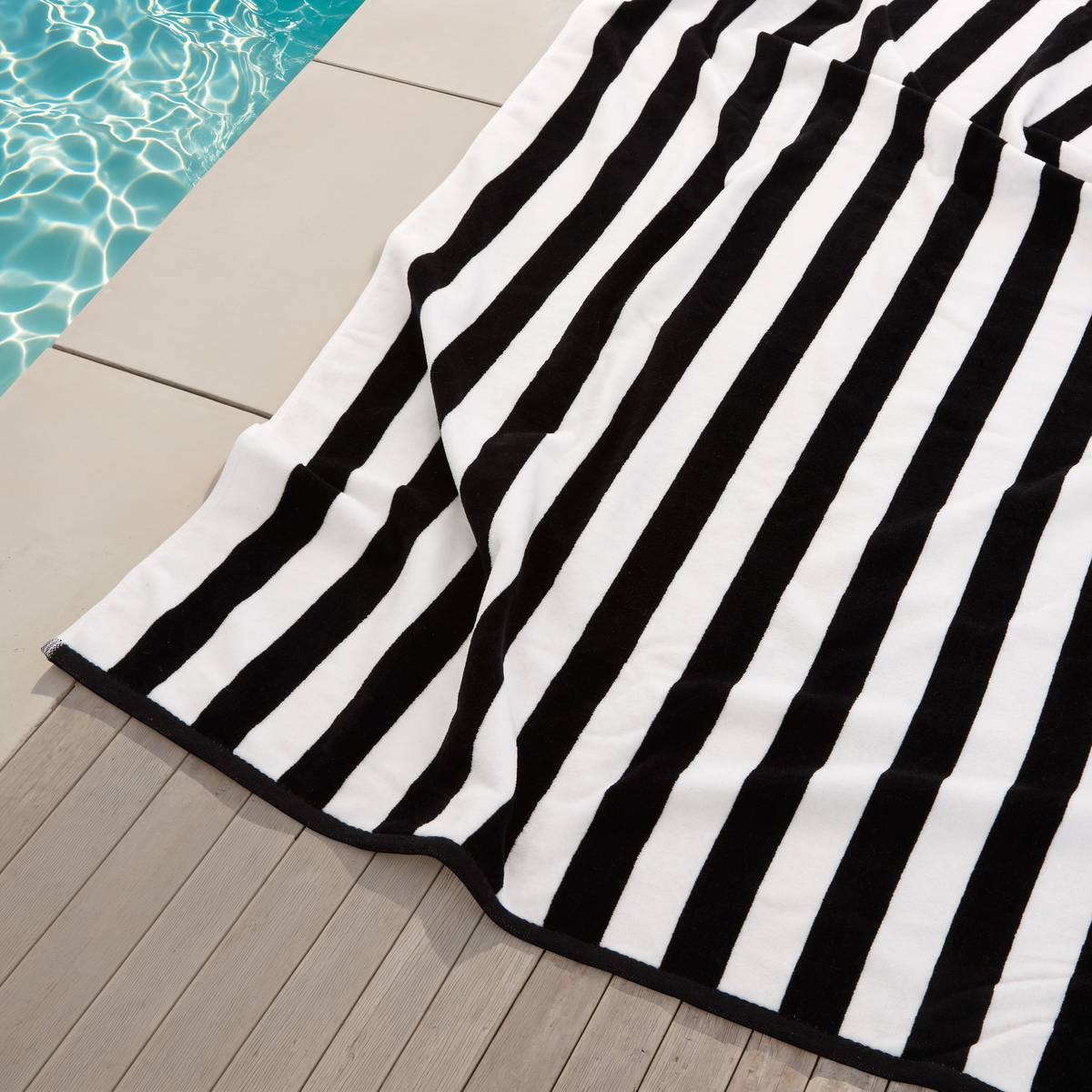 Drap de bain The palm resort en coton THE PALM RESORT noir et blanc, ATMOSPHERA