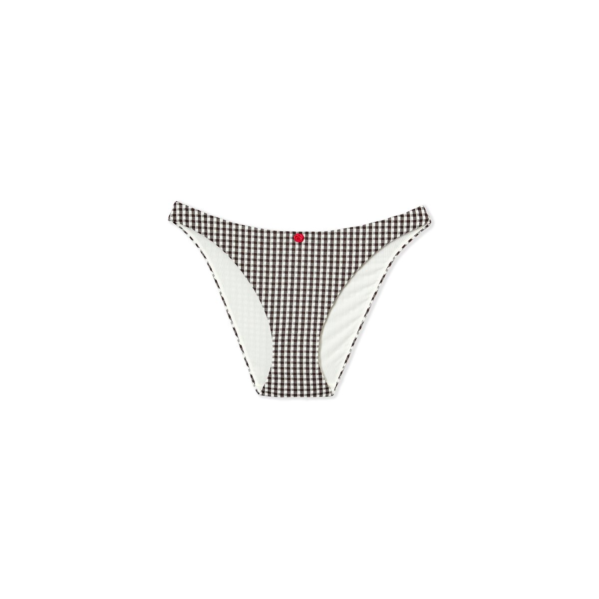 Bas de maillot de bain bikini vichy VICHY PLAGE imp fd marron, ETAM