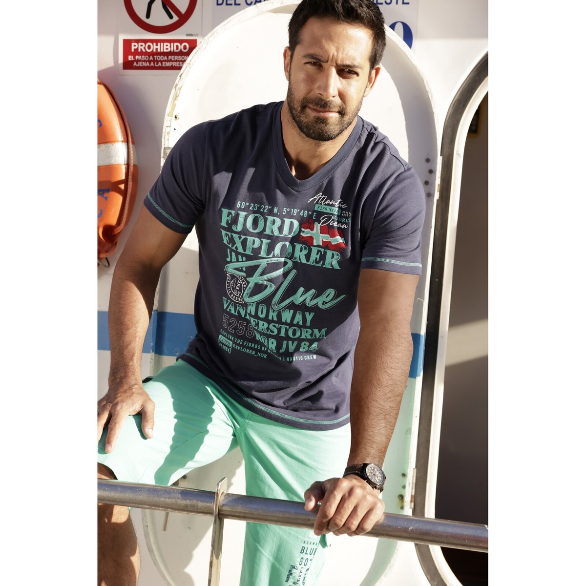 T-shirt NORDGER bleu foncé, JAN VANDERSTORM