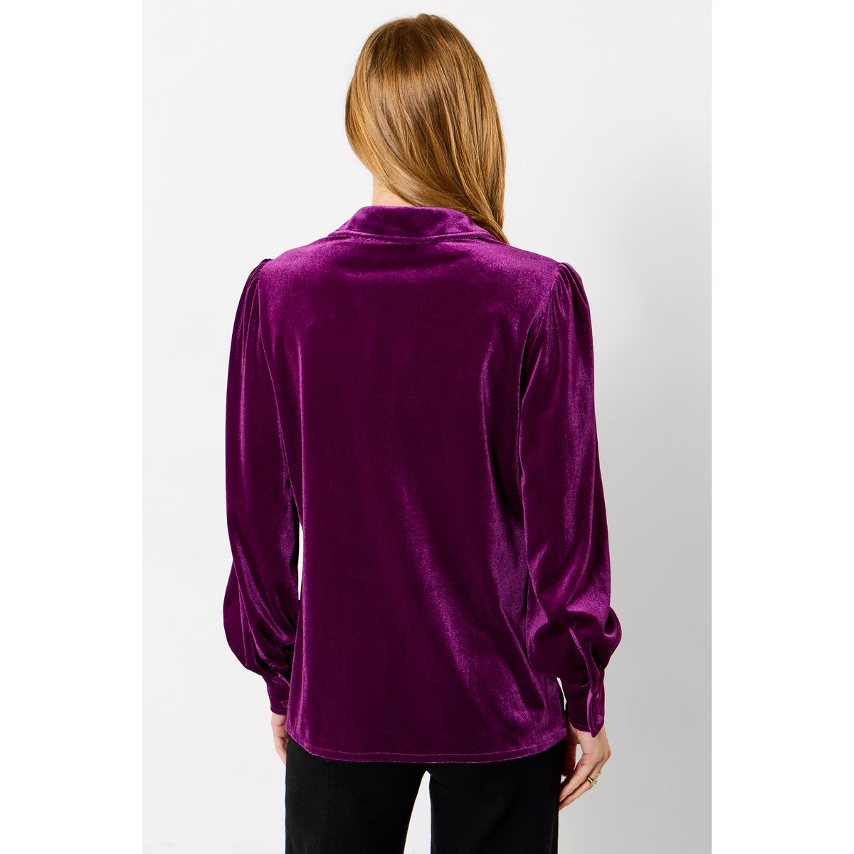 Blouse à Col en Velours Iris violet, JOE BROWNS