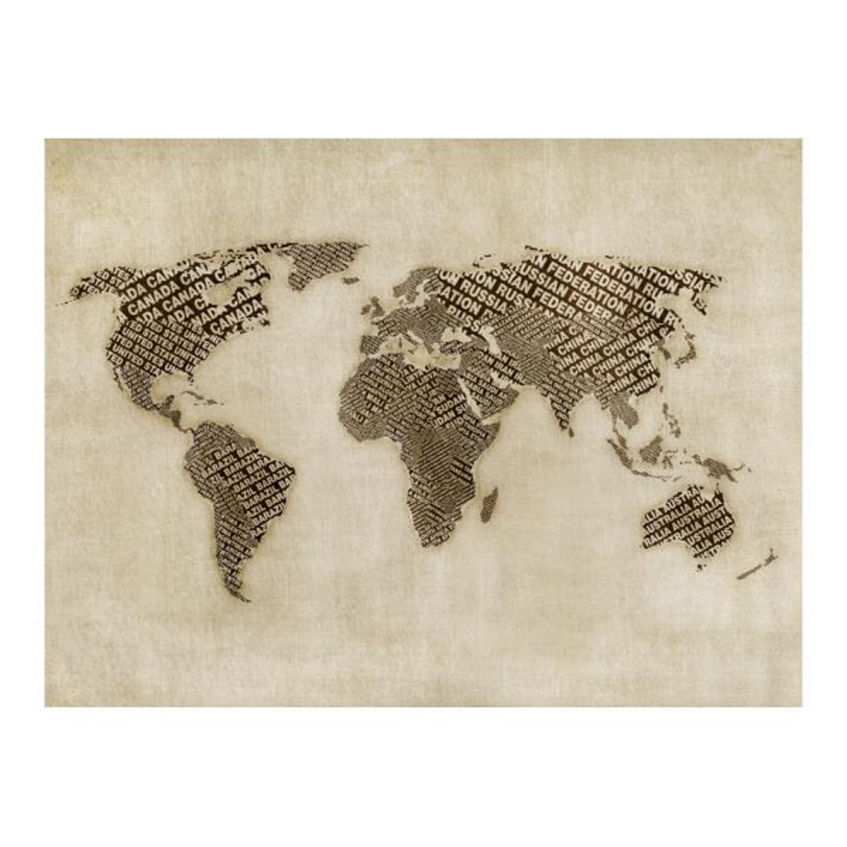 Papier peint intissé panoramique Carte du monde Age of discovery beige, EDEN