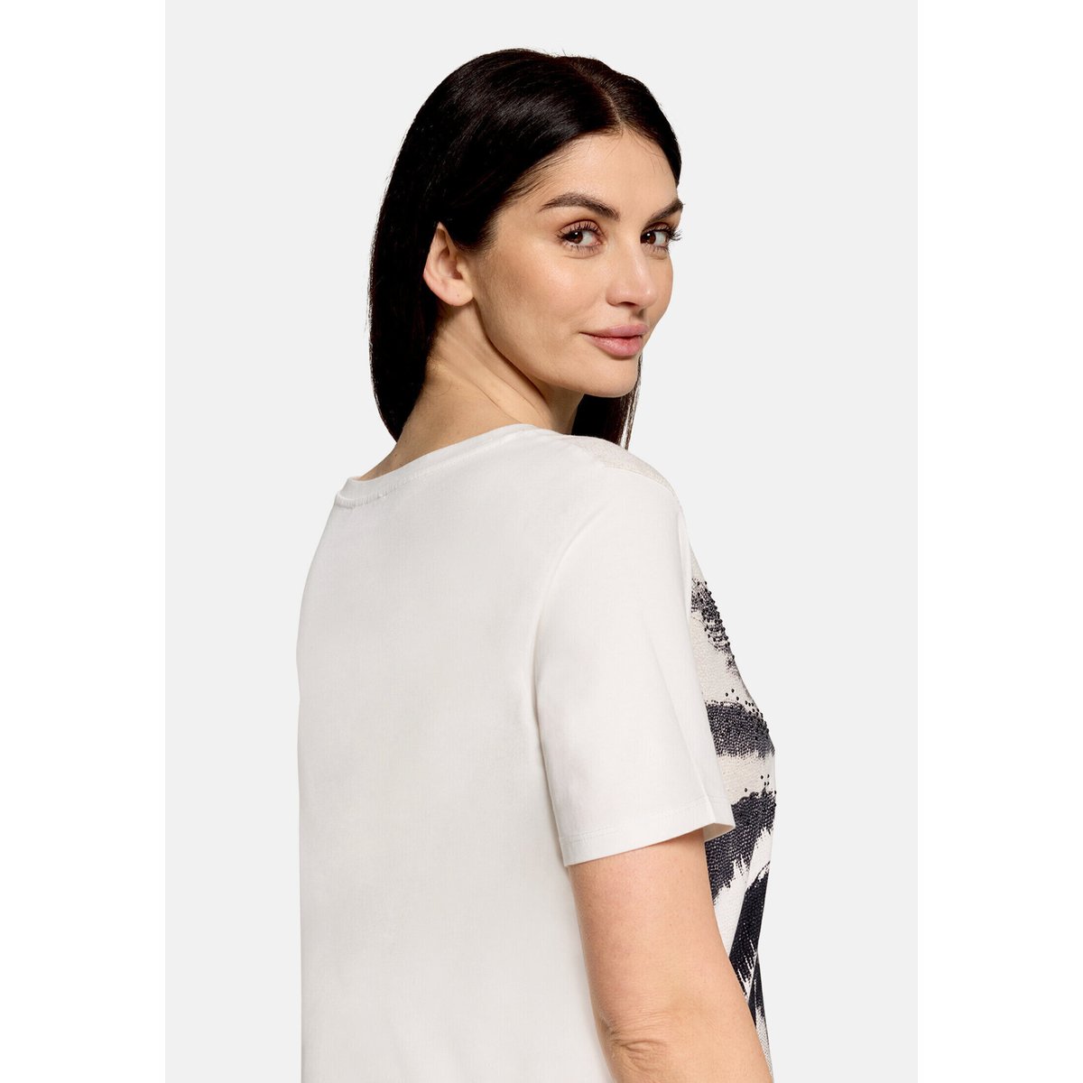 T-shirt basique à impression patch cream/black, BETTY BARCLAY