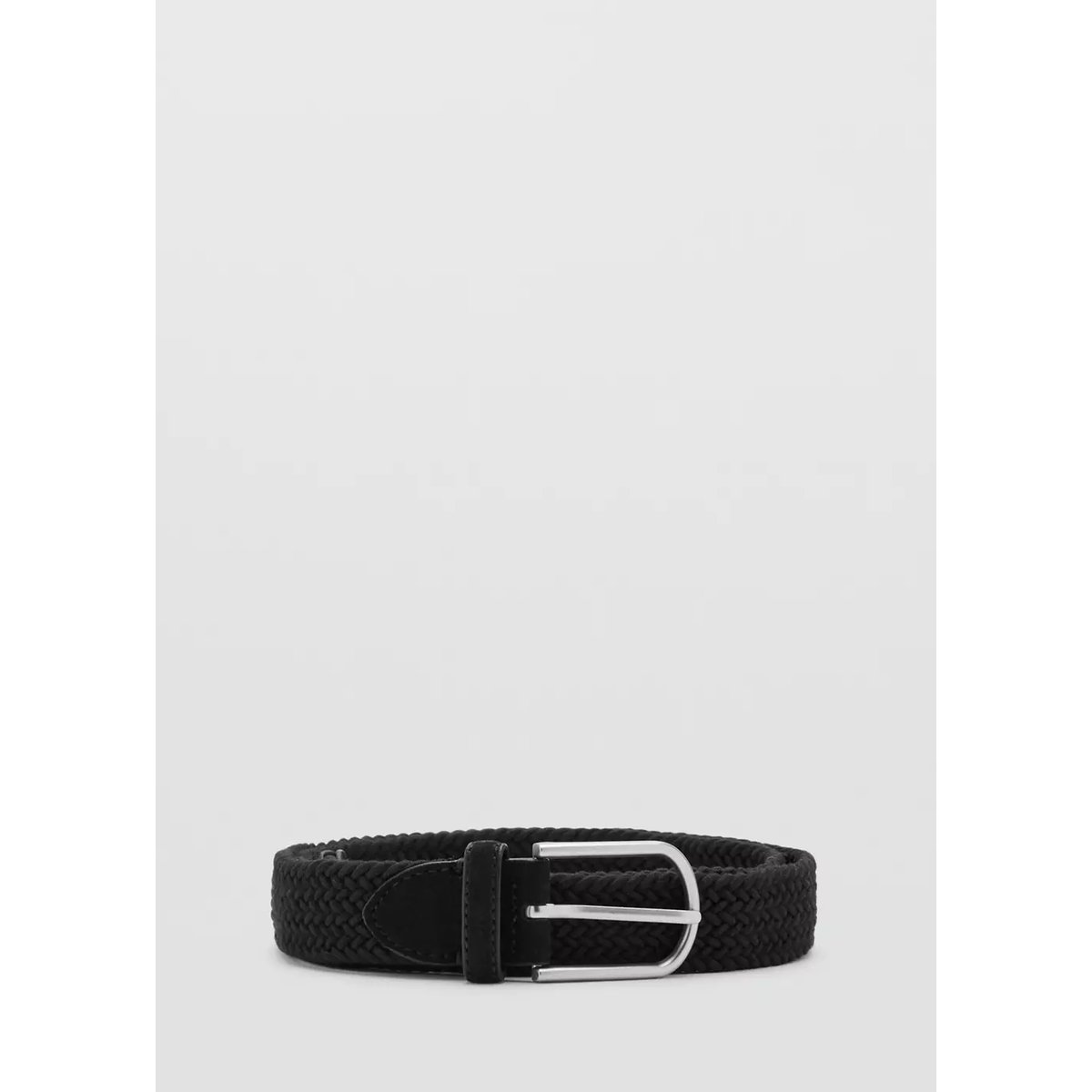Ceinture élastique tressée noir, MANGO MAN