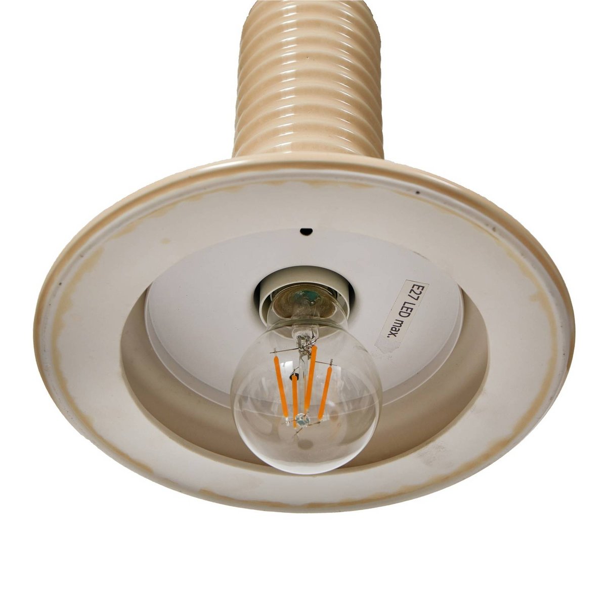 Suspension en céramique design, Florine beige, opale, LUCANDE