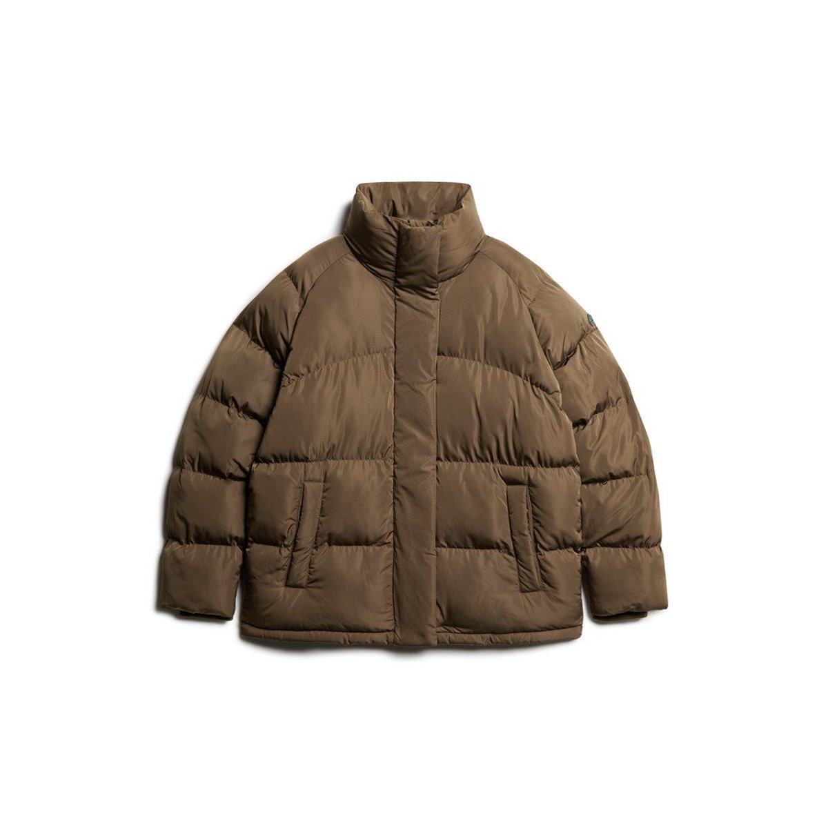 Doudoune mi-longue marron chaud, SUPERDRY