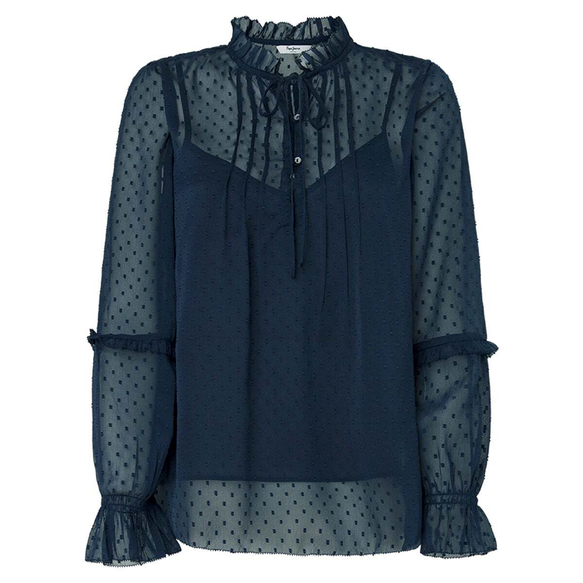 Blouse Semi-Transparente À Pois bleu dulwich, PEPE JEANS