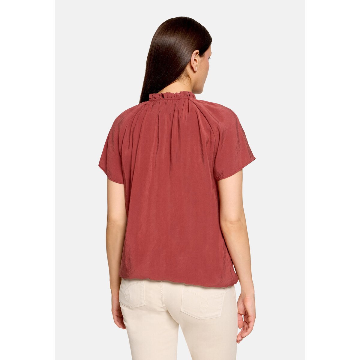 Blouse casual à fronce rust brown, CARTOON
