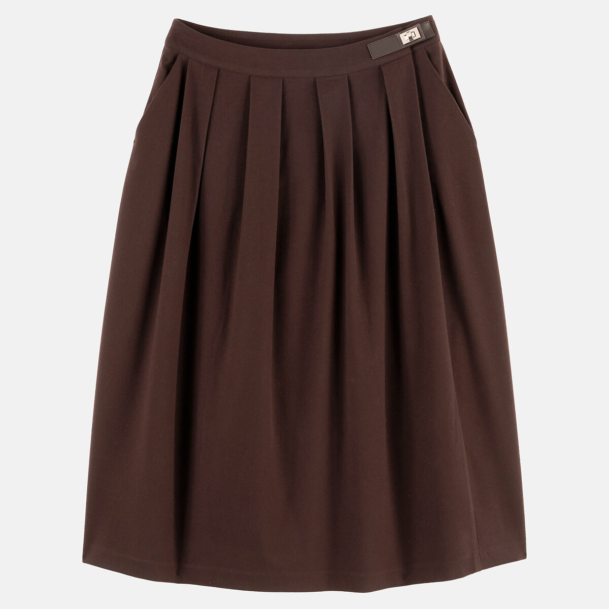Gonna Midi Svasata A Pieghe Effetto Flanella Abbigliamento E Accessori Gonne La Redoute