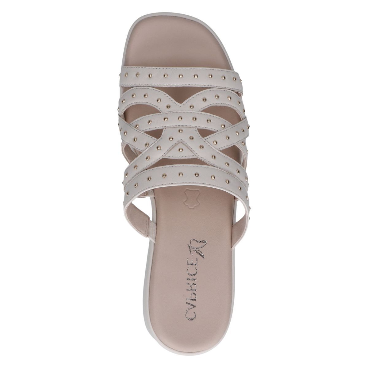 Mule en cuir blanc pistache, CAPRICE