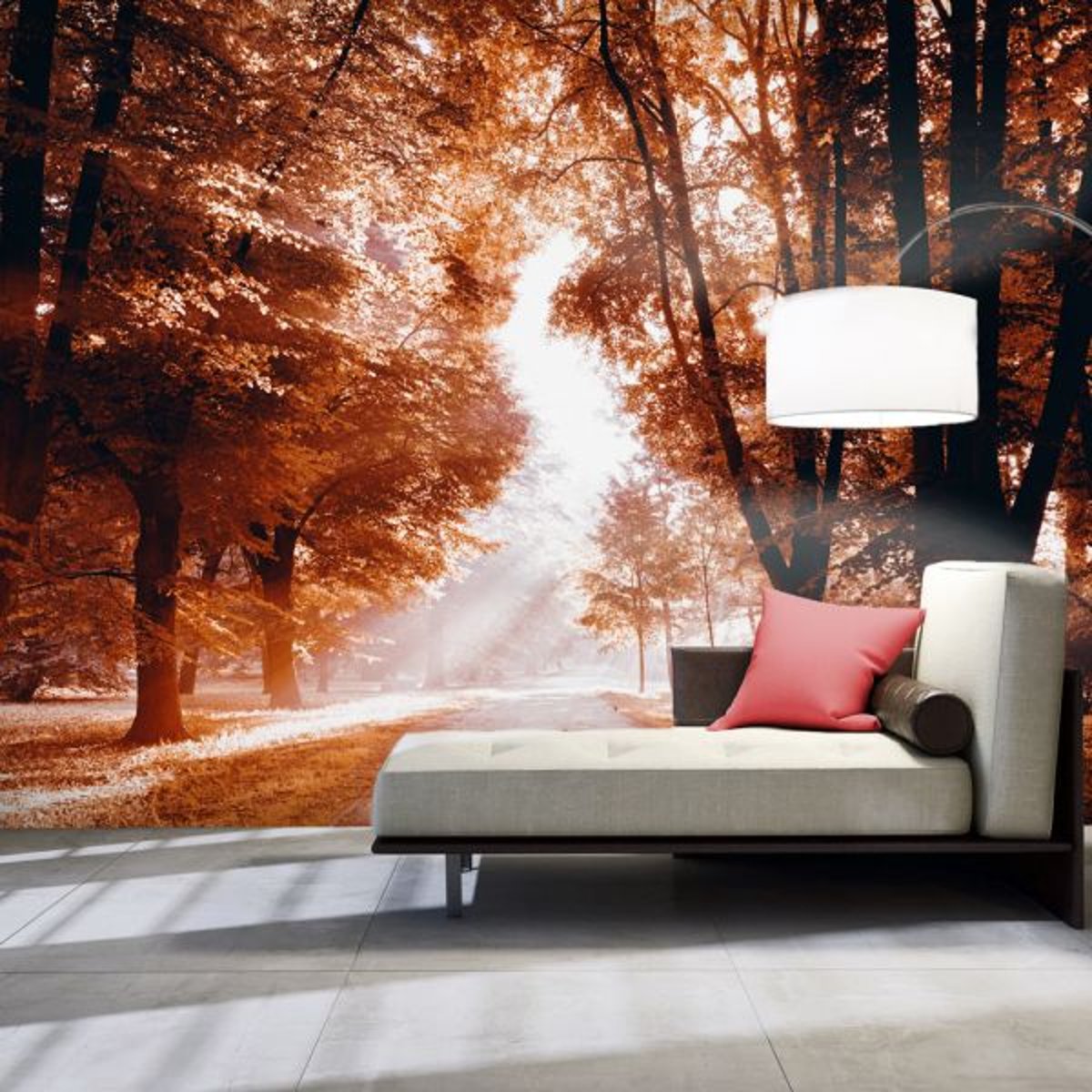 Papier peint intissé panoramique Paysage Autumn Park noir, EDEN